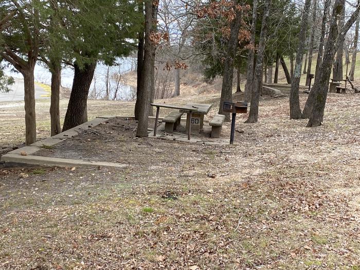 A photo of Site 060 of Loop 0512 at COOKSON BEND with Picnic Table, Fire Pit, Shade