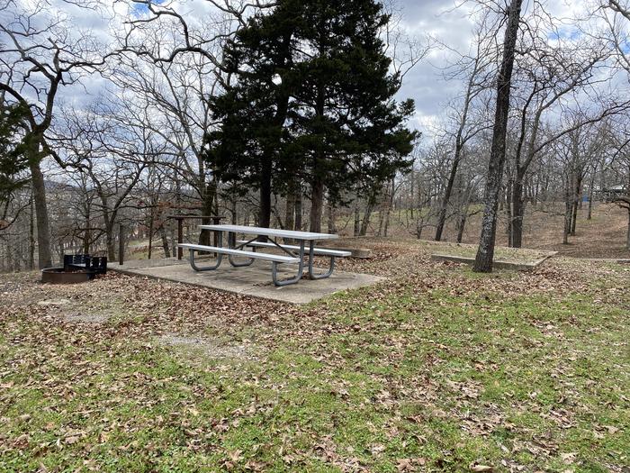 A photo of Site 112 of Loop 0512 at COOKSON BEND with Picnic Table, Fire Pit, Shade