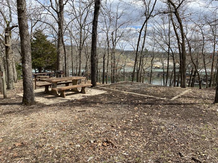 A photo of Site 116 of Loop 0512 at COOKSON BEND with Picnic Table, Shade, Tent Pad