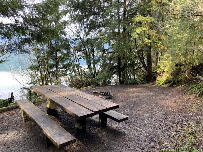 A photo of Site 012 of Loop Willaby at WILLABY CAMPGROUND with Picnic Table, Fire Pit, Tent Pad, Waterfront