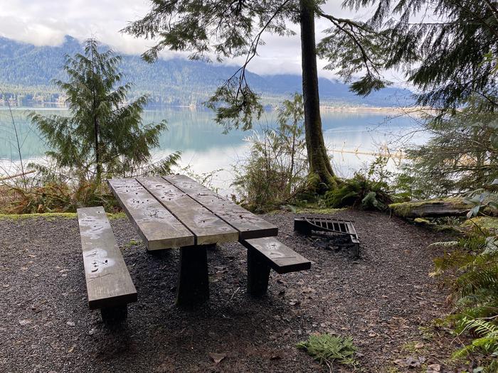 A photo of Site 013 of Loop Willaby at WILLABY CAMPGROUND with Picnic Table, Fire Pit, Waterfront