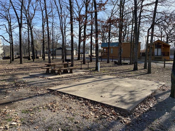 A photo of Site 001 of Loop CBEN at COOKSON BEND with Picnic Table, Electricity Hookup, Fire Pit, Shade, Tent Pad