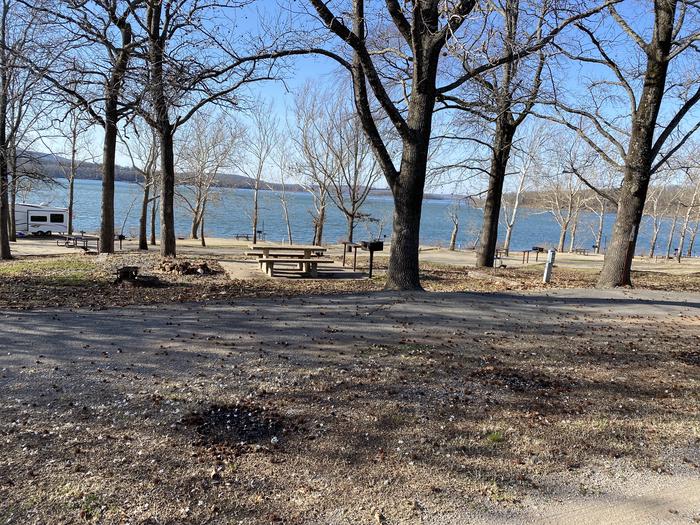 A photo of Site 019 of Loop 0512 at COOKSON BEND with Picnic Table, Electricity Hookup, Fire Pit, Shade, Water Hookup