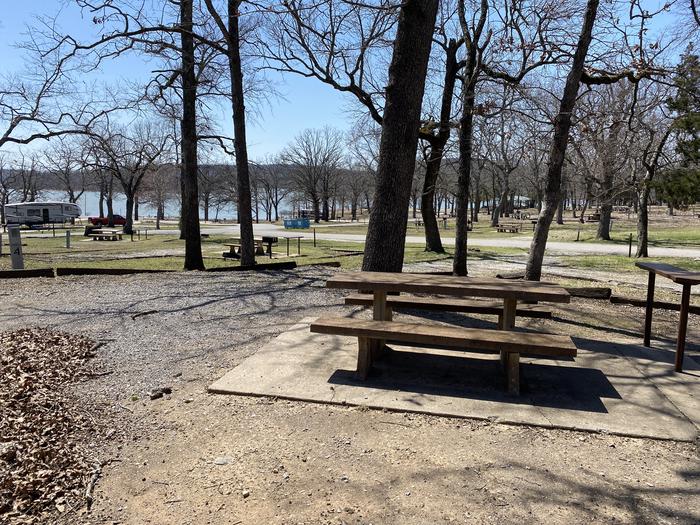 A photo of Site 04 of Loop PBA2 at PETTIT BAY with Picnic Table, Electricity Hookup, Fire Pit, Shade