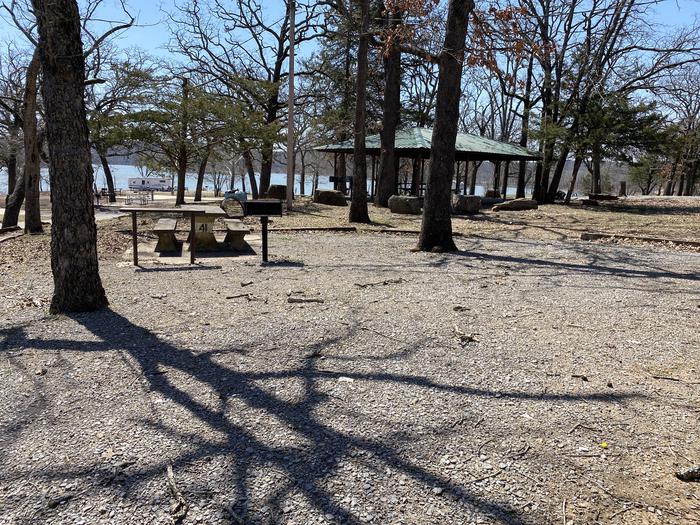A photo of Site 41 of Loop PBA2 at PETTIT BAY with Picnic Table, Electricity Hookup, Fire Pit, Shade