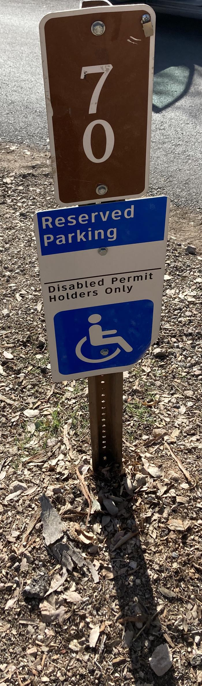 BB7002Boulder Beach Campground Site 70 - Handicap site for Accessible use only