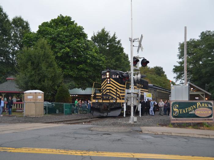 Nickel Plate No. 514 parked on rail at Jessup StationSteamtown's first excursion for 2022 will bring visitors to Jessup to experience the annual Saint Ubaldo Day "Running of the Saints" event in Jessup, PA