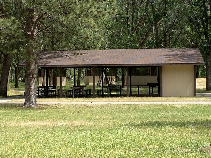Picnic pavilion with shade trees
