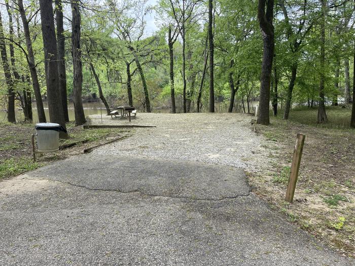 A photo of Site 04 of Loop OAKV at SIX MILE CREEK with Picnic Table, Electricity Hookup, Fire Pit, Waterfront, Lantern Pole, Water Hookup