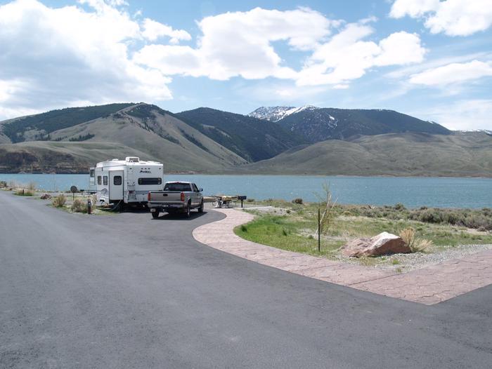 Campsite on the reservoir.