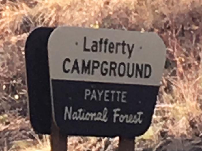 Lafferty Campground signLafferty campground sign