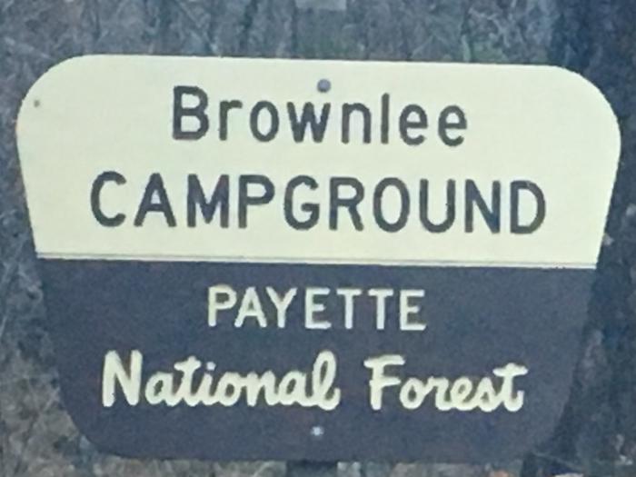 Brownlee Campground sign
