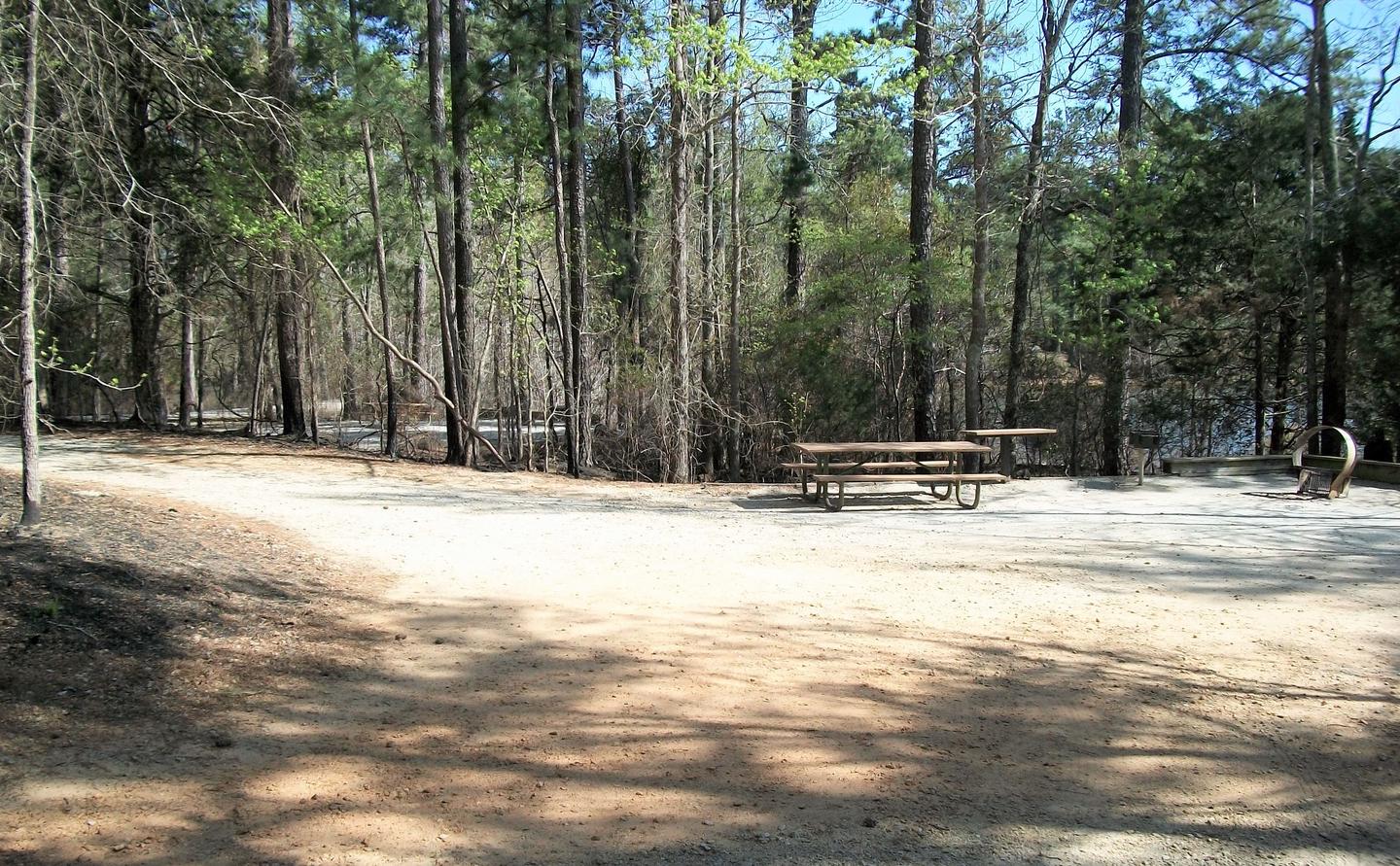 Site 27 picnic table, fire ring & prep table
