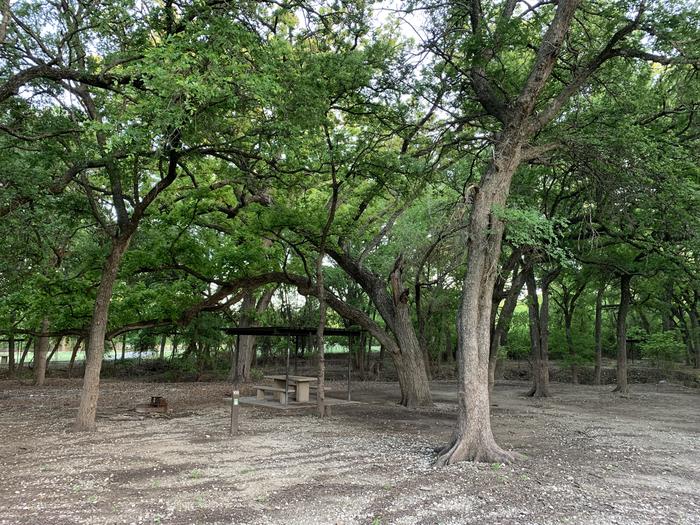 A photo of Site 103 of Loop HOLIDAY CAMPGROUND at Holiday (Texas) with Picnic Table, Fire Pit, Shade