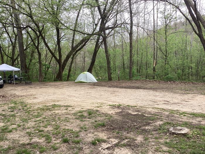 A photo of Site 055 of Loop Sites 31-55 at PULLTITE with Picnic Table, Fire Pit, Lantern Pole