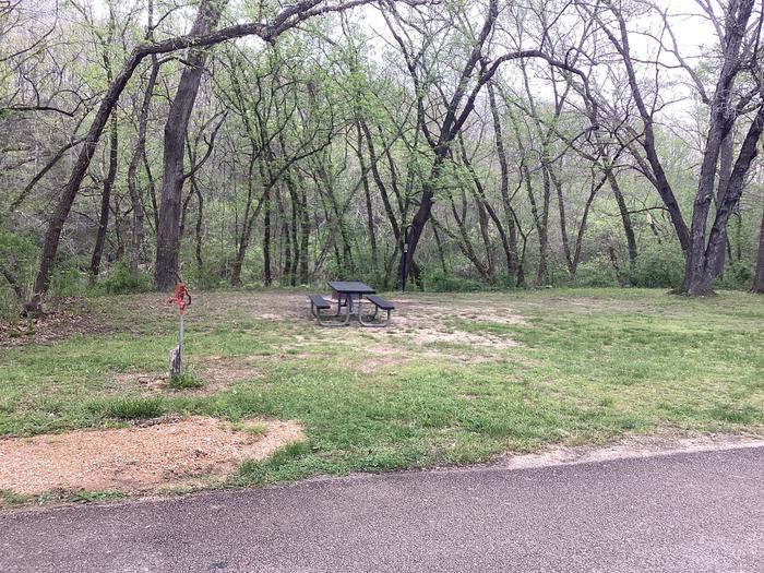 A photo of Site 024 of Loop Sites 16-30 at PULLTITE with Picnic Table, Fire Pit, Waterfront, Lantern Pole
