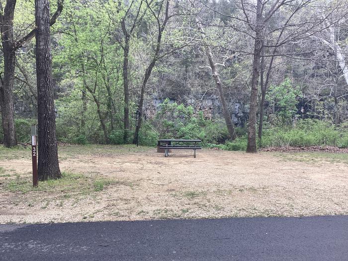 A photo of Site 032 of Loop Sites 31-55 at PULLTITE with Picnic Table, Fire Pit, Waterfront, Lantern Pole