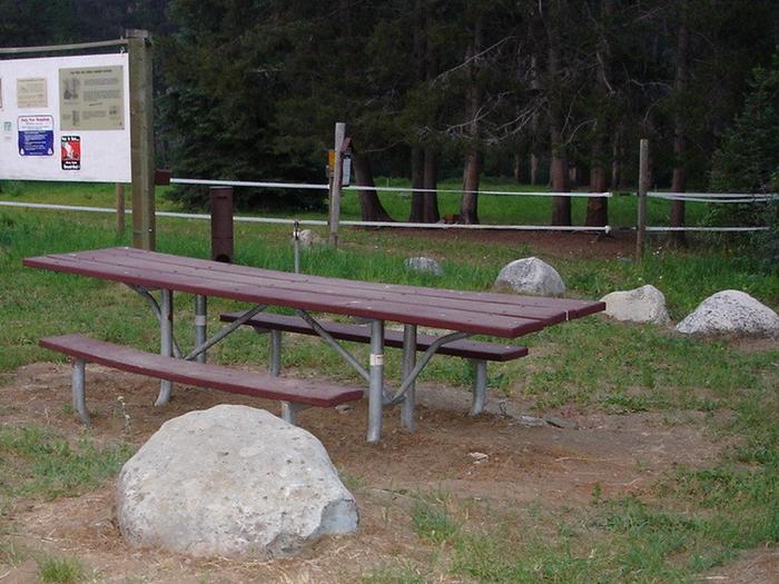 Picnic table at campsiteBig Creek Campsite