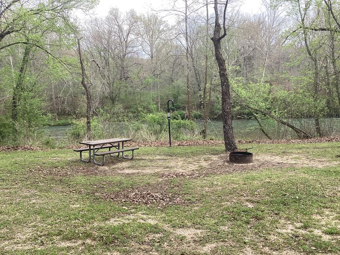 A photo of Site 010 of Loop Sites 1-15 at PULLTITE with Picnic Table, Fire Pit, Shade, Waterfront, Lantern Pole