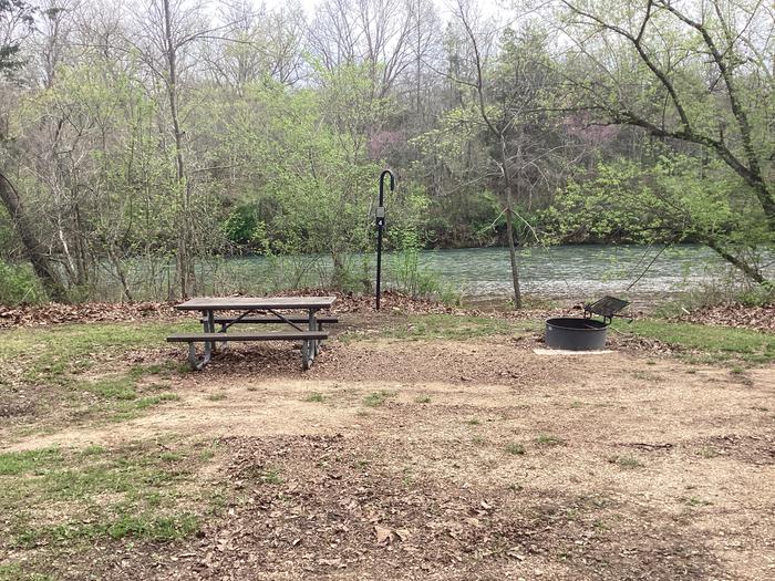 A photo of Site 004 of Loop Sites 1-15 at PULLTITE with Picnic Table, Fire Pit, Waterfront, Lantern Pole