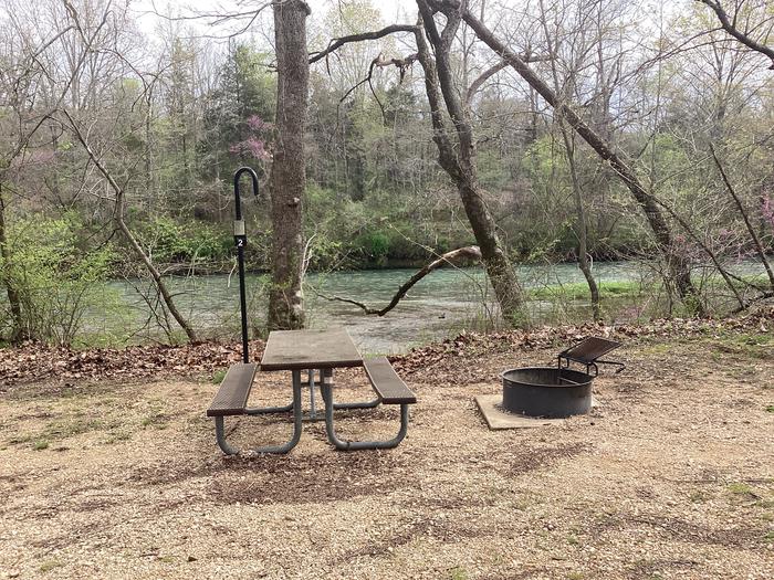 A photo of Site 002 of Loop Sites 1-15 at PULLTITE with Fire Pit, Shade, Waterfront, Lantern Pole