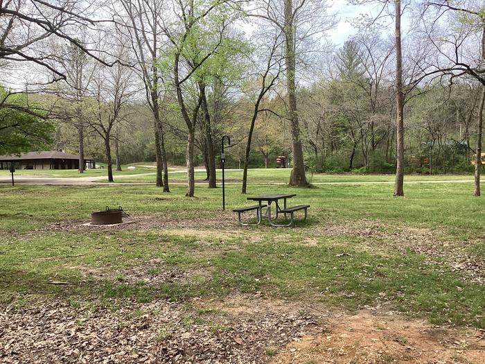A photo of Site 009 of Loop Sites 1-15 at PULLTITE with Fire Pit, Shade, Lantern Pole