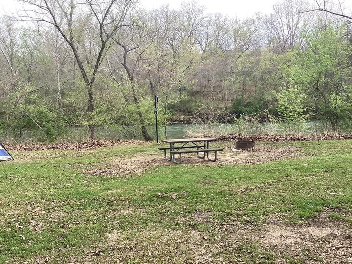 A photo of Site 006 of Loop Sites 1-15 at PULLTITE with Picnic Table, Fire Pit, Shade, Waterfront, Lantern Pole