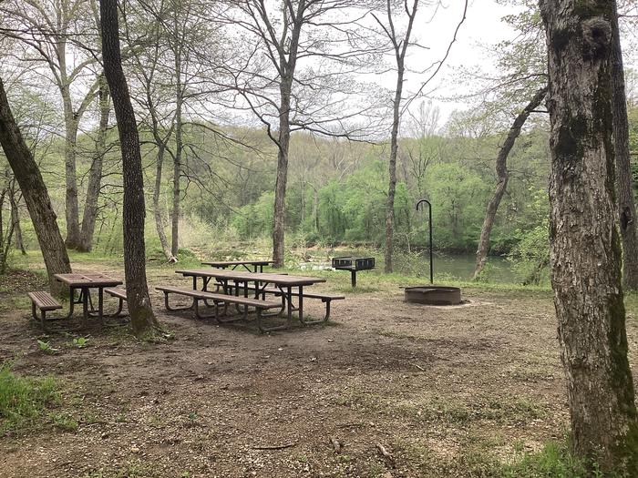A photo of Site G02 of Loop Group Sites 1-3 at ROUND SPRING with Picnic Table, Fire Pit, Waterfront, Lantern Pole