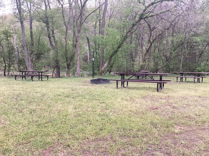 A photo of Site G09 of Loop Group Sites 4-9 at ROUND SPRING with Picnic Table, Fire Pit, Waterfront, Lantern Pole
