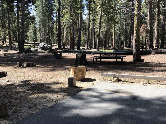 Dinkey Creek site #16 picnic table, fire pit 