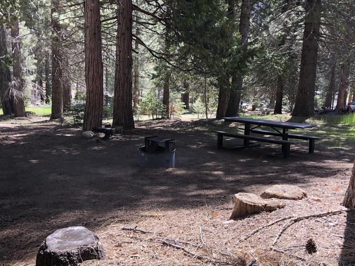 Dinkey Creek site #27fire pit, picnic table 