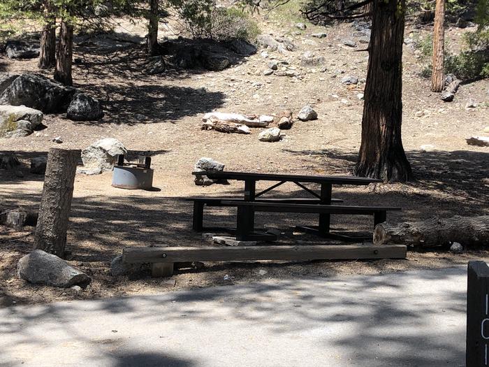 Dinkey Creek site #101picnic table and fire pit 