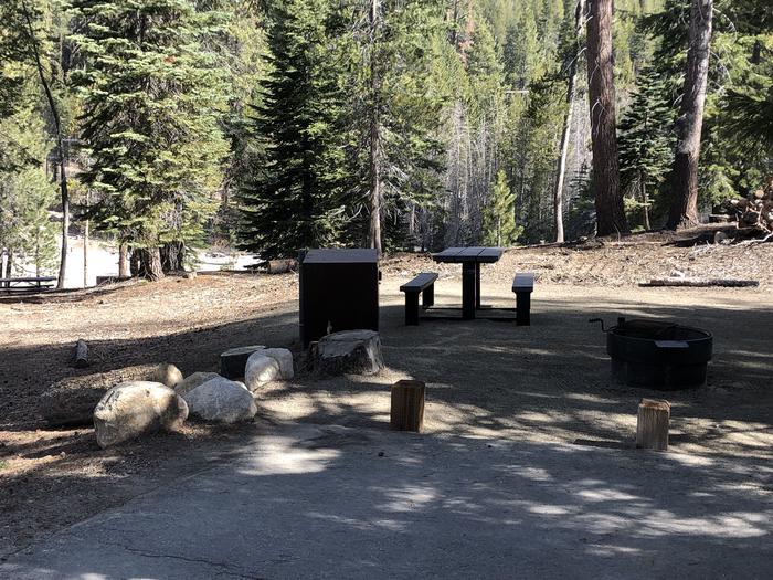 Rancheria Site #40 picnic table, fire pit, bear box 