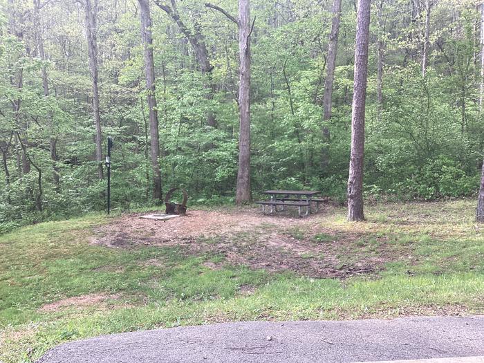 A photo of Site 016 of Loop Sites 2-29, 30-49, E1-E6 at ROUND SPRING with Picnic Table, Fire Pit, Lantern Pole