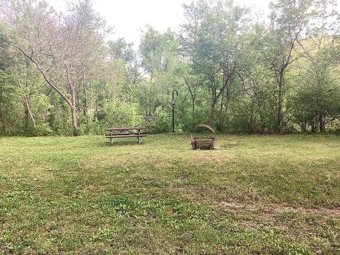 A photo of Site 032 of Loop Sites 2-29, 30-49, E1-E6 at ROUND SPRING with Picnic Table, Fire Pit, Lantern Pole