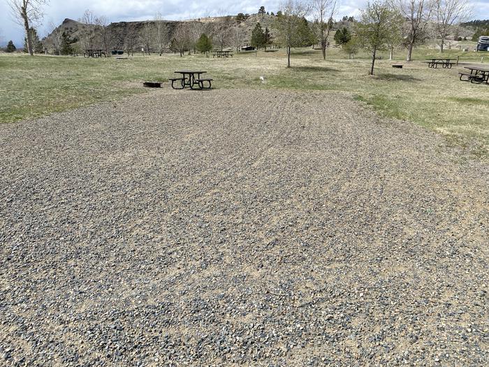 A photo of Site 18 of Loop B at Devil's Elbow Campground with Picnic Table, Fire Pit