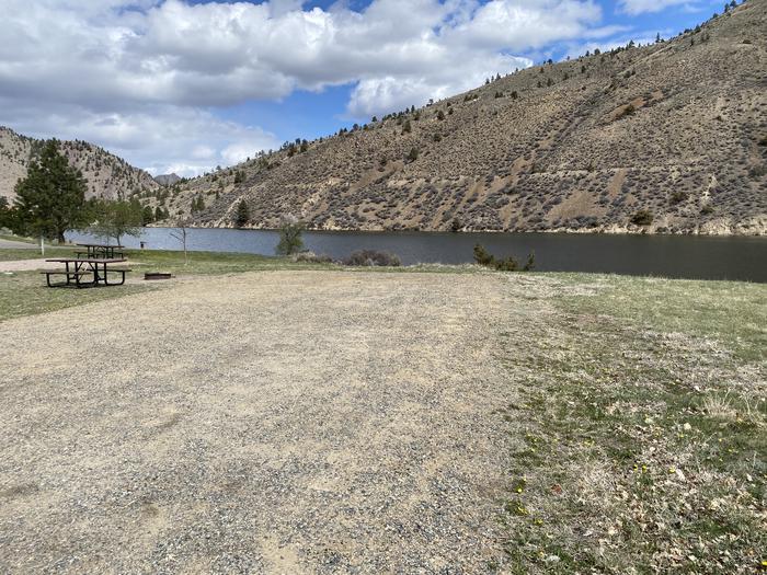 A photo of Site 19 of Loop B at Devil's Elbow Campground with Picnic Table, Fire Pit
