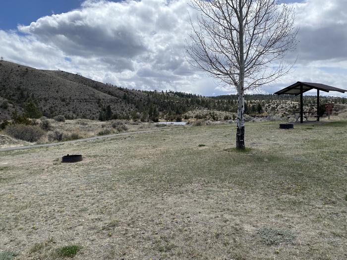 A photo of Site 44 of Loop TENT at Devil's Elbow Campground with Picnic Table, Fire Pit, Shade