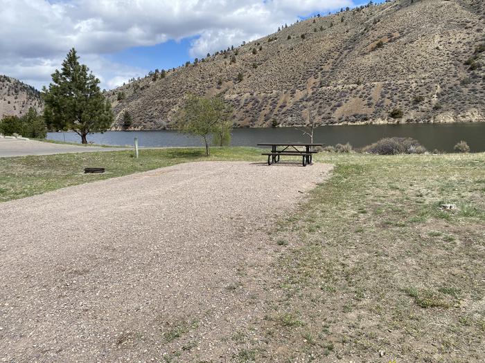A photo of Site 17 of Loop B at Devil's Elbow Campground with Picnic Table, Fire Pit