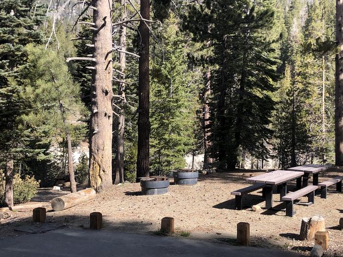 Rancheria Site #42, Double site picnic table, fire pit and bear box 