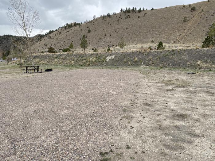 A photo of Site 18 of Loop B at White Sandy Campground with Picnic Table, Fire Pit