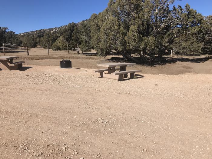 Site 8 at Rocky Peak Campground, picnic tables and fire ringSite 8 at Rocky Peak Campground