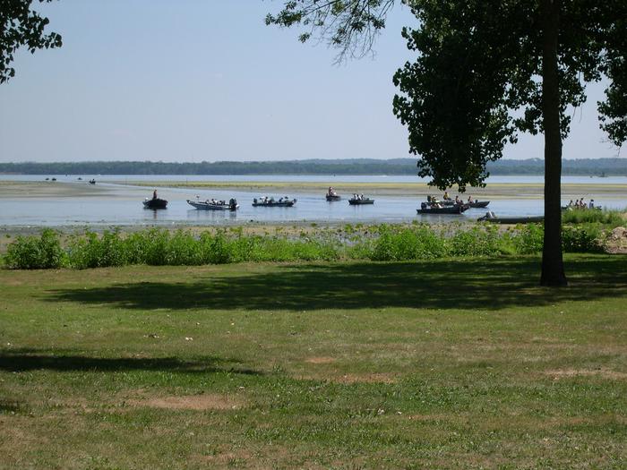 Fishing boats at Bulger's Hollow Recreation Area