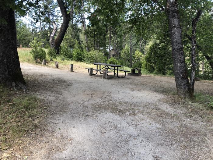 A photo of Site 008 of Loop WISHON BASS LAKE at WISHON BASS LAKE with Picnic Table, Fire Pit, Shade, Lake View, PullThru.