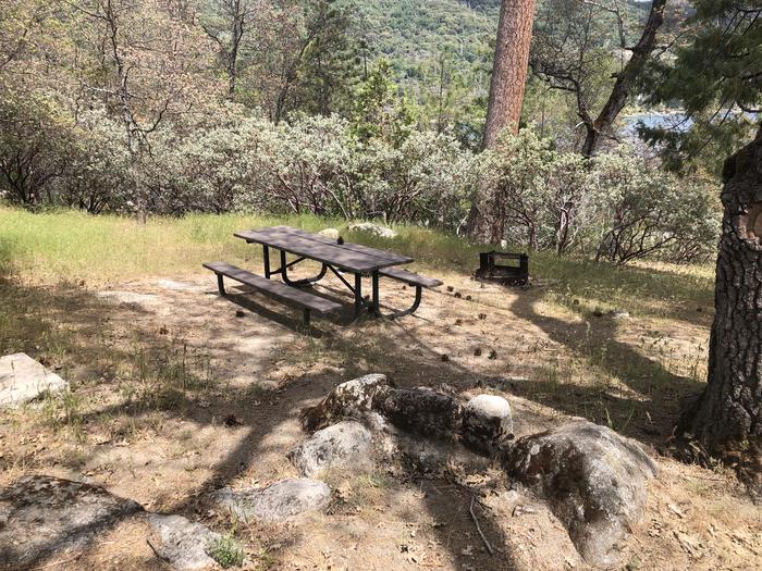 A photo of Site 017 of Loop WISHON BASS LAKE at WISHON BASS LAKE with Picnic Table, Fire Pit, Shade, Lake View. 