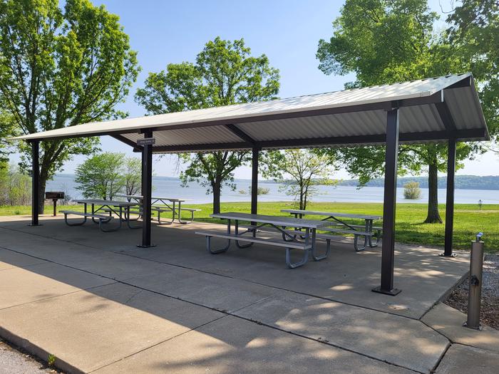 Shawnee Bend Shelter #2.Shawnee Bend Shelter #2 with 4 picnic tables and grill/