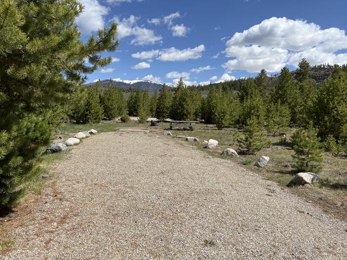 A photo of Site 013 of Loop B at PROSPECTOR with Picnic Table, Fire Pit, Tent Pad