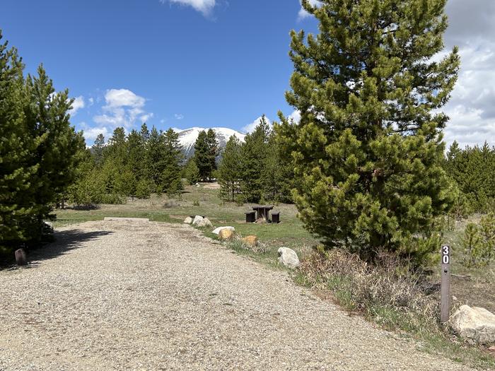 A photo of Site 030 of Loop C at PROSPECTOR with Picnic Table, Fire Pit, Tent Pad