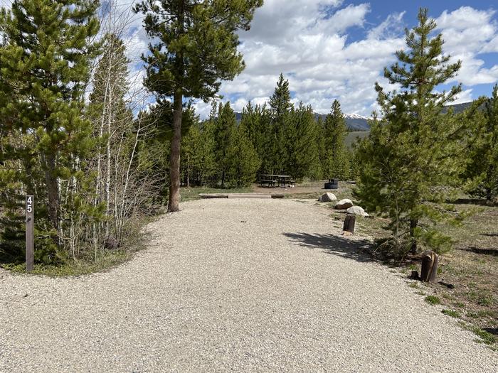 A photo of Site 045 of Loop C at PROSPECTOR with Picnic Table, Fire Pit, Tent Pad