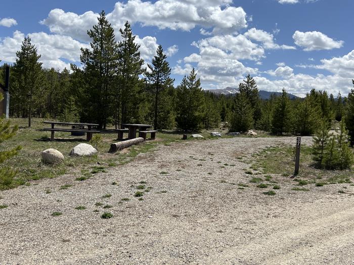A photo of Site 037 of Loop C at PROSPECTOR with Picnic Table, Fire Pit, Tent Pad